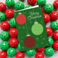 Custom Text Red and Green Pickleball Ornaments