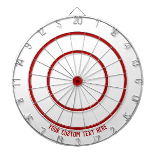 Custom Text Red Double and Triple Sections White Dartboard