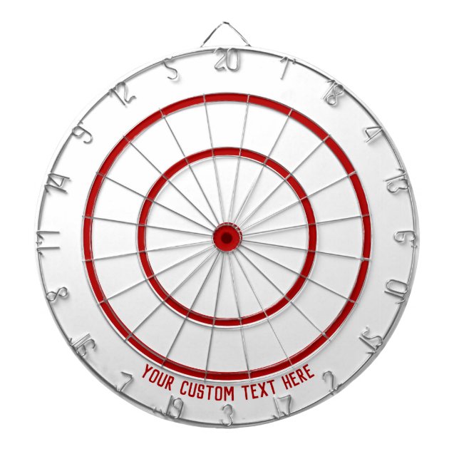 Custom Text Red Double and Triple Sections White Dartboard (Front)