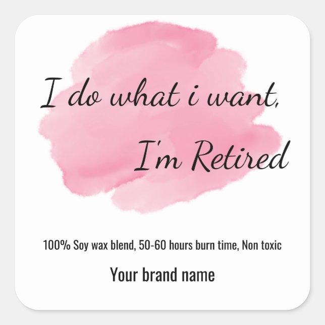 Custom text retirement Candle Sticker (Front)