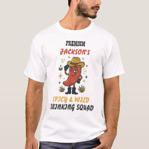 Custom Text Retro Chilli Drinking T-Shirt