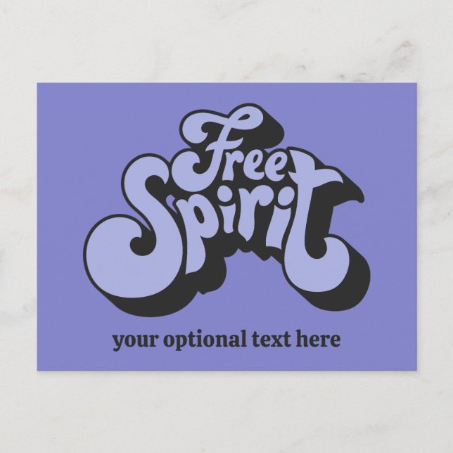 Custom Text Retro "Free Spirit" Postcard (Front)