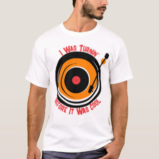 Custom text retro music turntable vinyl LP record T-Shirt