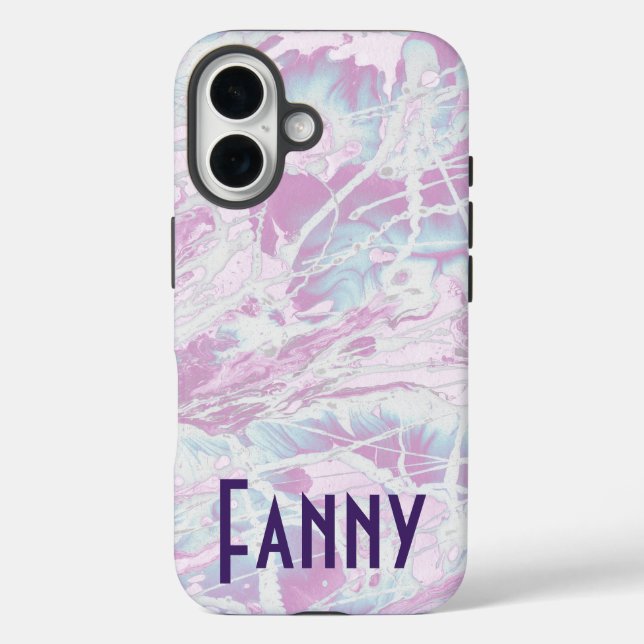 Custom text retro purple monogram Case-Mate iPhone case (Back)