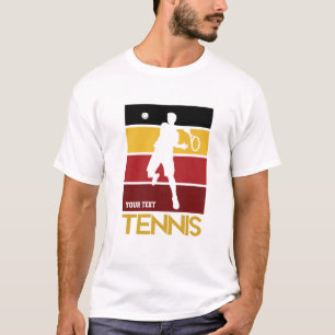 Custom text, retro tennis adult T-Shirt