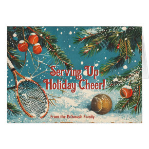 🎾🎄Custom text, retro Tennis Tidings