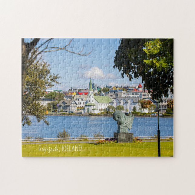 Custom Text Reykjavik, Iceland Jigsaw Puzzle (Horizontal)