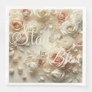 Custom Text Romantic Floral Art with Roses Napkin