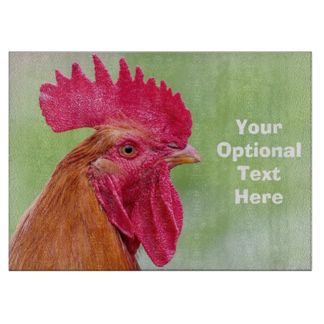 Custom Text Rooster Cutting Board (Front)