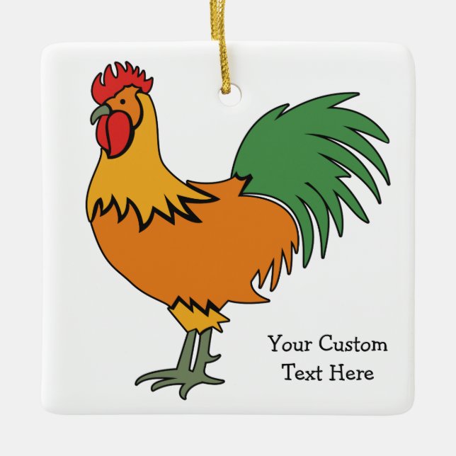 Custom Text Rooster ornament (Front)