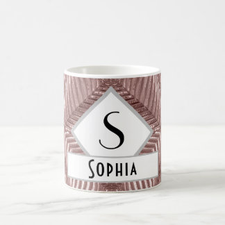 Custom Text/ Rose Gold Art Deco Metallic Elegant Coffee Mug