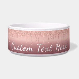 Custom Text Rose Gold Blush Glitter Sparkle Drips