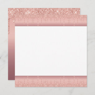 Custom Text Rose Gold Blush Glitter Sparkle Drips Program