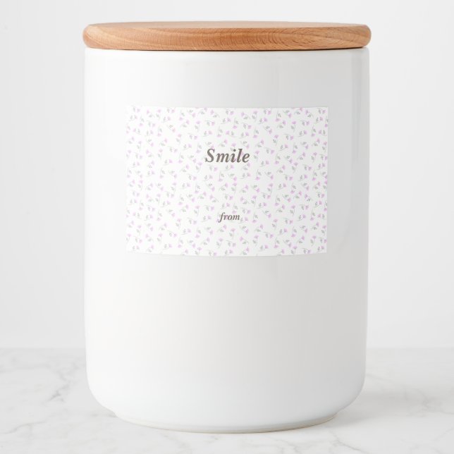 Custom Text Rose White Food Label (Front)