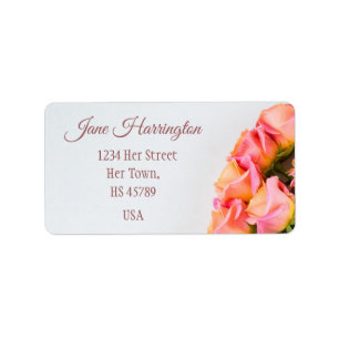 Custom text Roses address labels