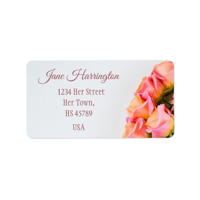 Custom text Roses address labels (Front)