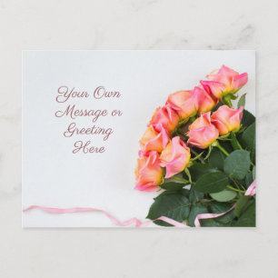 Custom text Roses postcard
