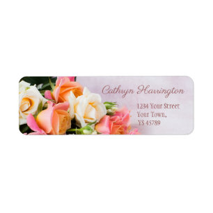 Custom text Roses return address labels