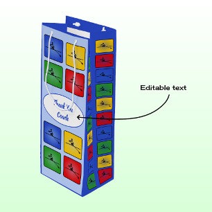 Custom text rowing icons blue wine gift bag