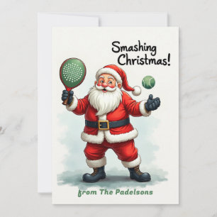🎾🎄Custom text, Santa’s Padel Pop Holiday Card