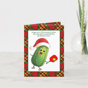 Custom text Santa's Pickleball Rally Holiday Card