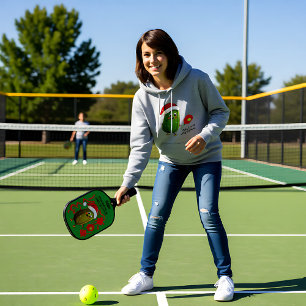 Custom text Santa's Pickleball Rally Hoodie