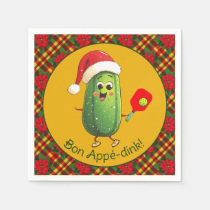 Custom text Santa's Pickleball Rally Napkin
