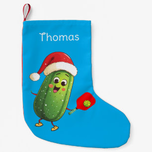 Custom text Santa's Pickleball Rally Small Christmas Stocking