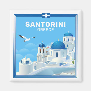 Custom Text Santorini Greece Magnet