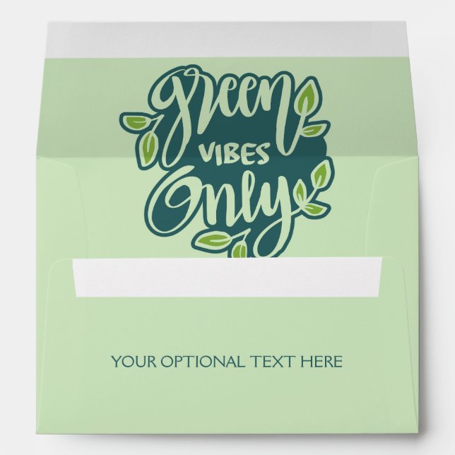 Custom Text Save The Earth / Green Vibes Envelope (Back (Bottom))