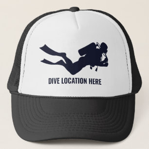 Custom Text Scuba Diver Trucker Hat
