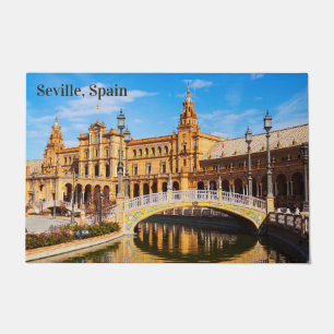 Custom text Seville Spain doormat