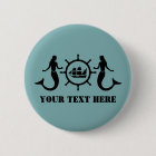 Custom Text Ship's Wheel and Mermaids