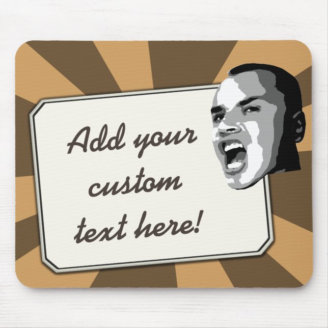 Custom Text Shout on any Colour Light Beam Mouse Pad (Front)