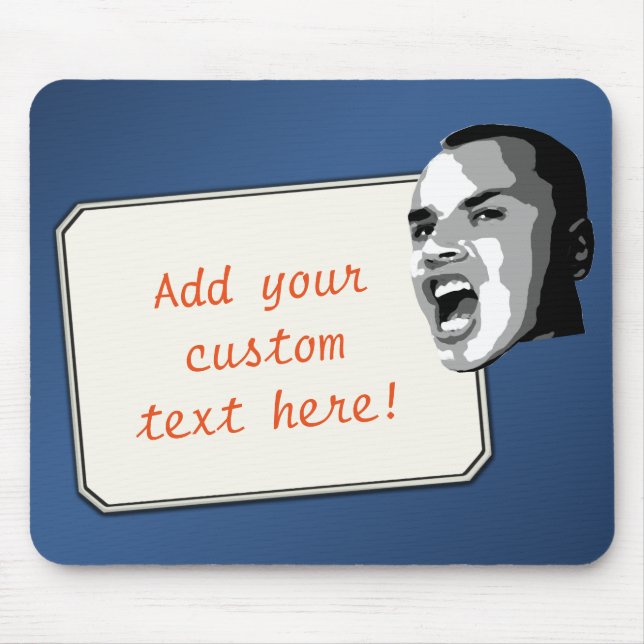 Custom Text Shout on Blue Gradient Mouse Pad (Front)