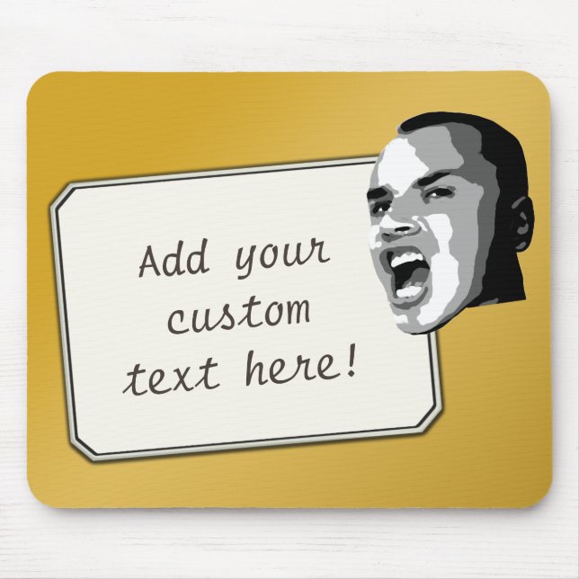 Custom Text Shout on Gradient Gold Mouse Pad (Front)