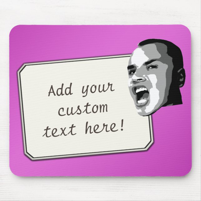 Custom Text Shout on Gradient Pink Mouse Pad (Front)