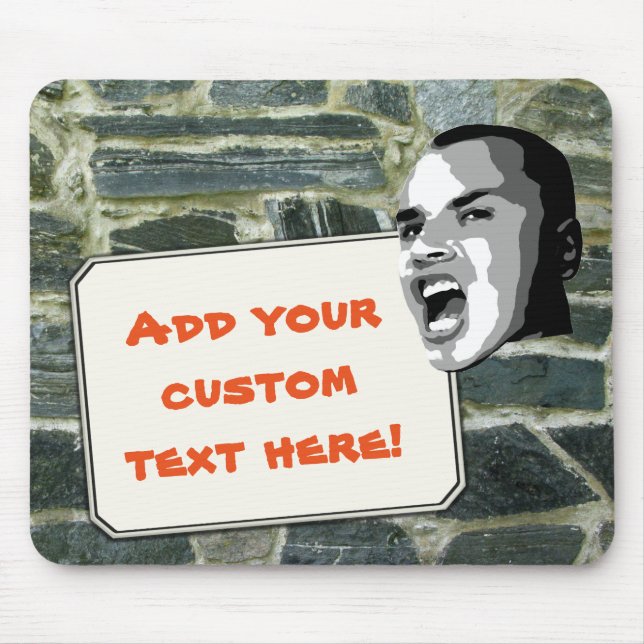 Custom Text Shout on Rustic Stone wall Structure Mouse Pad (Front)