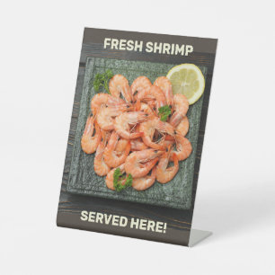 Custom Text Shrimps Pedestal Sign