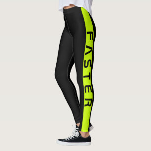 Custom Text Side Stripe over Black Leggings