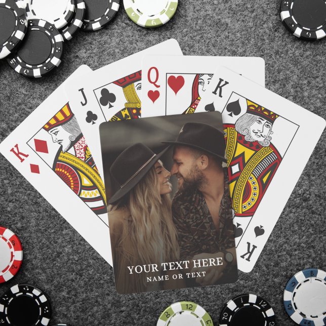 Custom Text Simple Photo Playing Cards (Custom Text Simple Photo Poker Cards)