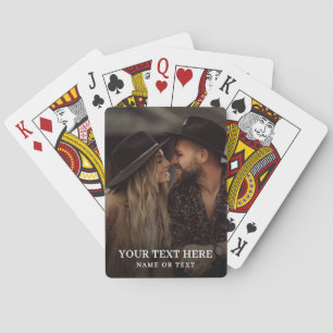Custom Text Simple Photo Playing Cards