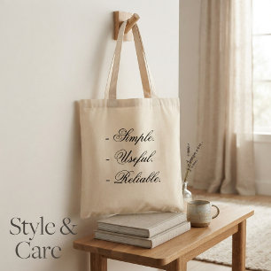 Custom Text Simple Useful Reliable Budget Tote Bag