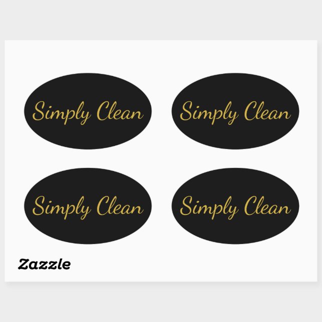 Custom Text Simply Clean Black Oval Sticker Sheet (Sheet)
