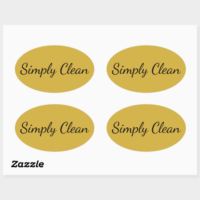 Custom Text Simply Clean M Gold Oval Sticker Sheet (Sheet)