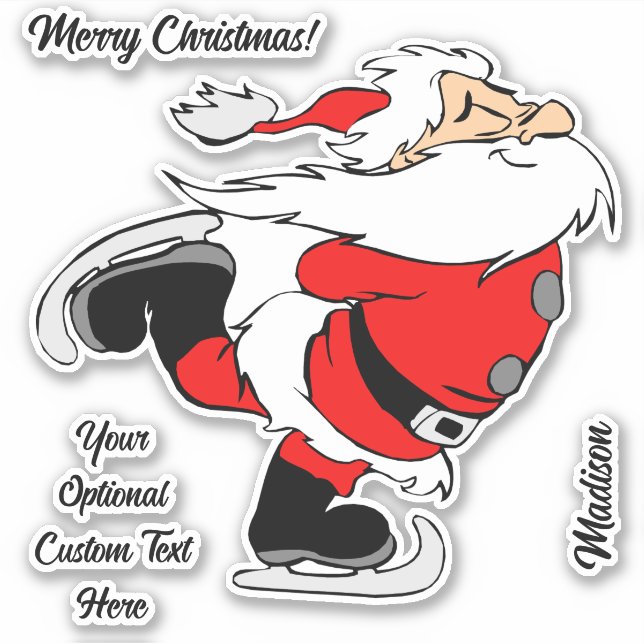 Custom Text Skating Santa (Front)