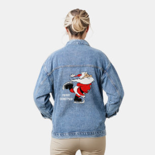 Custom Text Skating Santa Denim Jacket
