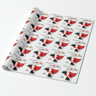 Custom Text Skating Santa Wrapping Paper