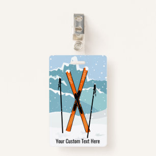 Custom Text Ski badges ID Badge