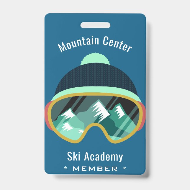 Custom Text Ski Mask badges ID Badge (Front)